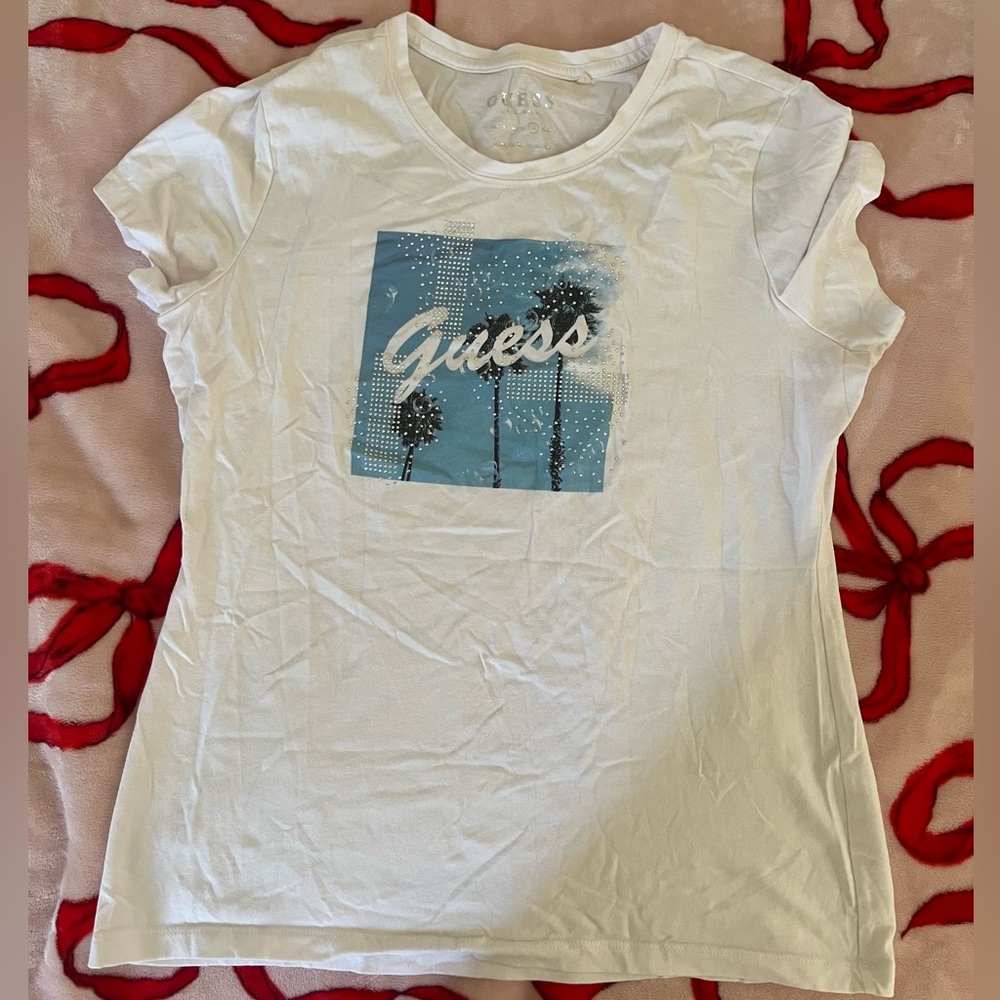 Guess Palm Trees Studded T-Shirt